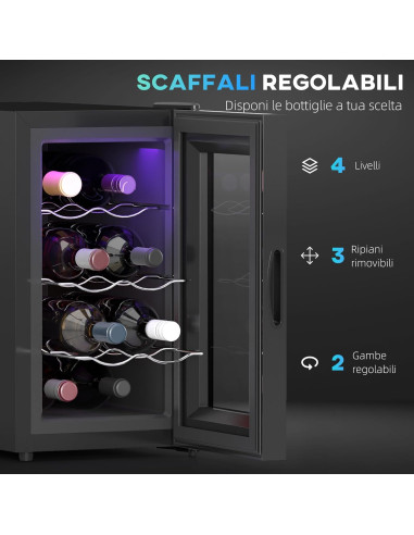 Cantinetta Vino Refrigerata 21L 8 Bottiglie...