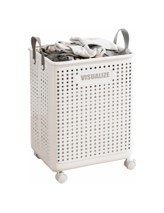 Cesto Portabiancheria 60L Pieghevole con 4 Ruote