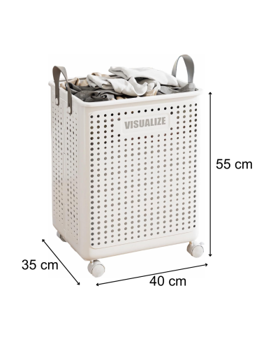Cesto Portabiancheria Pieghevole 60L con Ruote...