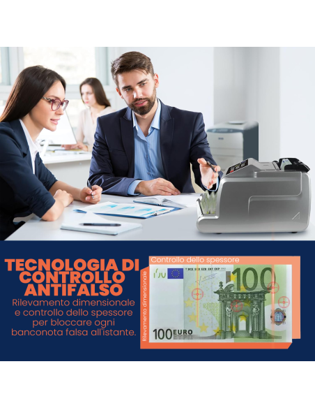 Contabanconote Professionale Automatico 1000 Banconote Min Rilevatore UV MG IR