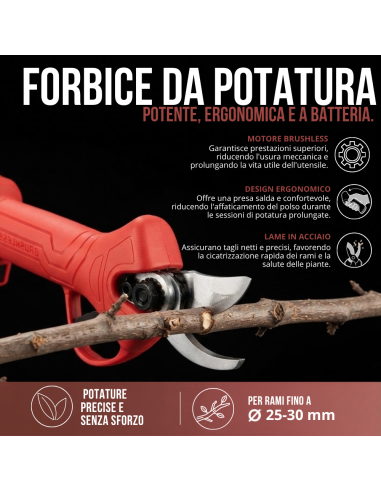 Kit Potatura 2in1 a Batteria Mini Motosega 4" e...