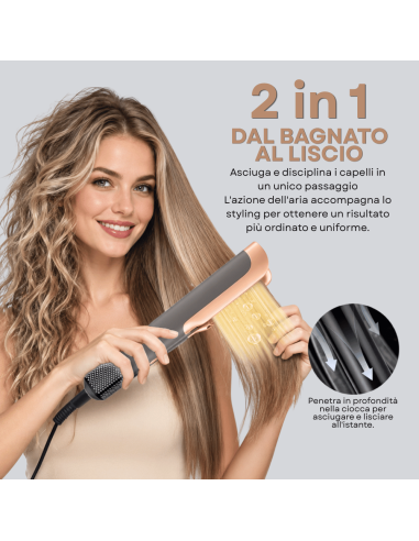 Piastra Capelli 2in1 Aria Calda 1600W 33 cm...