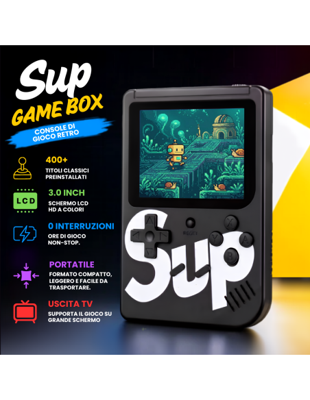 Console Portatile SUP GAME BOX Retro 180296 Videogioco a Colori con 400 Giochi