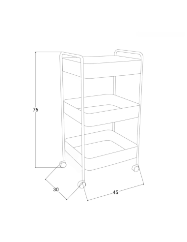Carrello 3 Piani in Ferro Portaoggetti Multiuso