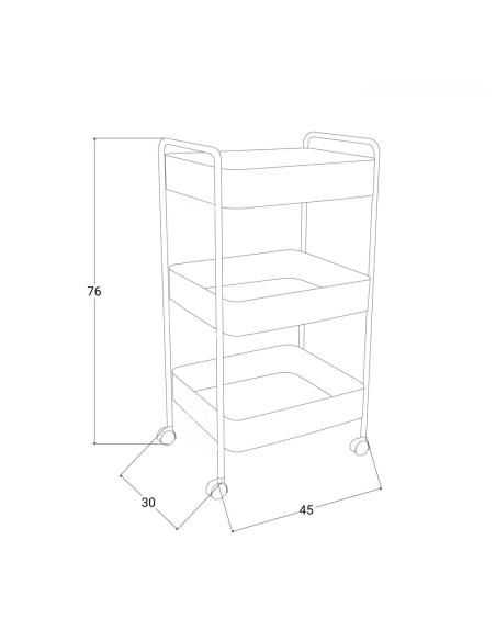 Carrello 3 Piani in Ferro Portaoggetti Multiuso