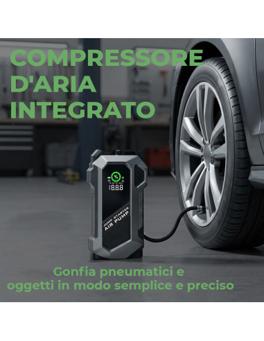 Avviatore Emergenza Auto 6000A Compressore 150...