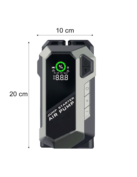 Avviatore Emergenza Auto 6000A Compressore 150 PSI Power Bank Torcia LED