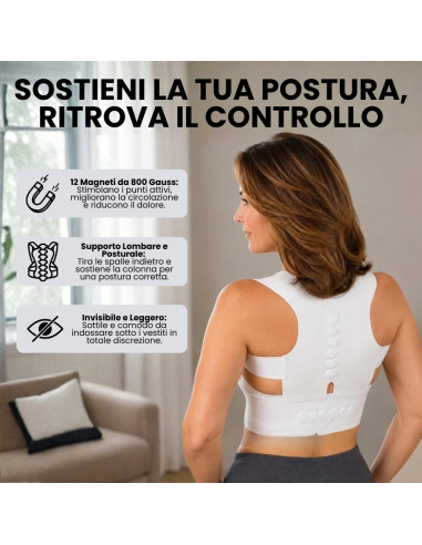 Supporto tutore a fascia con 12 magneti unisex...