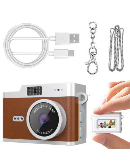 Mini Fotocamera Indossabile Portatile 1080P Schermo IPS 0.98 Flash LED