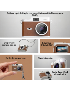 Mini Fotocamera Indossabile Portatile 1080P Schermo IPS... 2