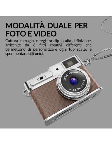 Mini Fotocamera Indossabile Portatile 1080P...