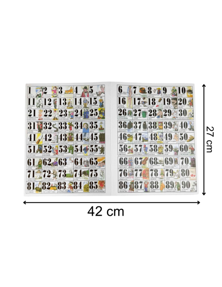 Tombola Napoletana 48 Cartelle con Pallottoliere e Numeri in Legno SMORFIA