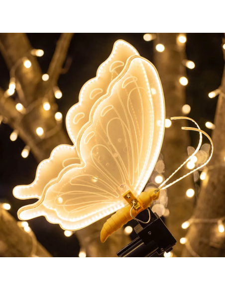 Lampada Farfalla LED Ali in Movimento 46x41 cm Decorazione Luminosa Esterno