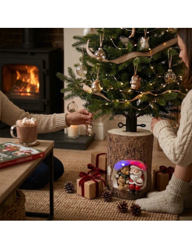 Base Albero Natale Tronco 32 cm con Babbo...