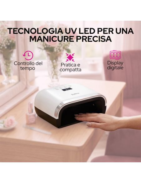 Lampada Unghie SUN3X UV LED 48W con Display LCD e Base Rimovibile