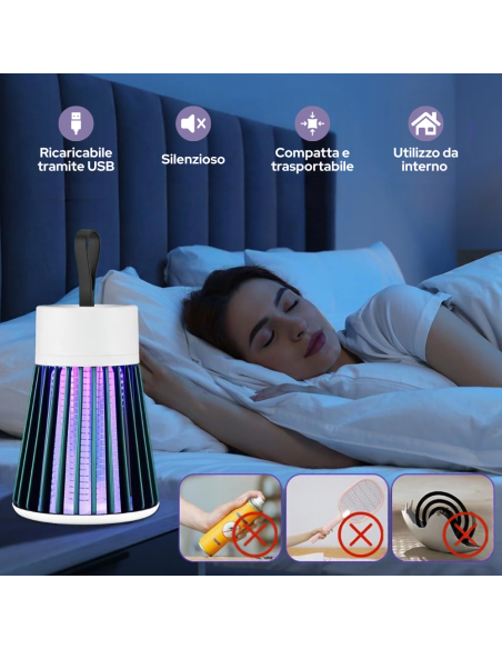 Lampada Antizanzare Elettrica Ecologica Senza Sostanze Chimiche