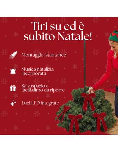 Albero di Natale Pieghevole slim Pop-Up 180H cm...
