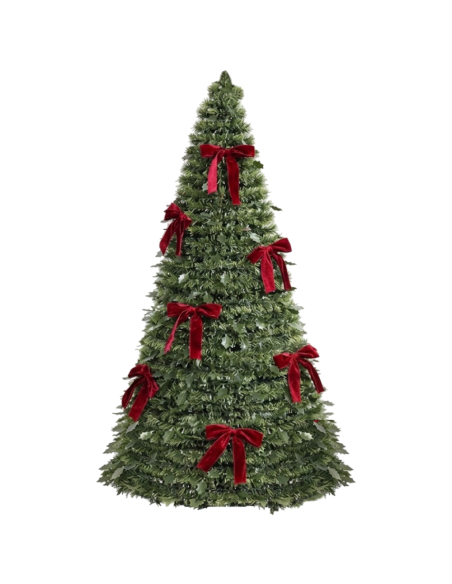 Albero di Natale Pieghevole slim Pop-Up 180H cm Luci e Musica Diametro 40 cm