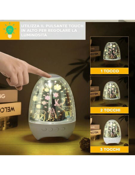 Lampada Touch Portatile con Speaker Altoparlante per Musica ed Effetti Luminosi