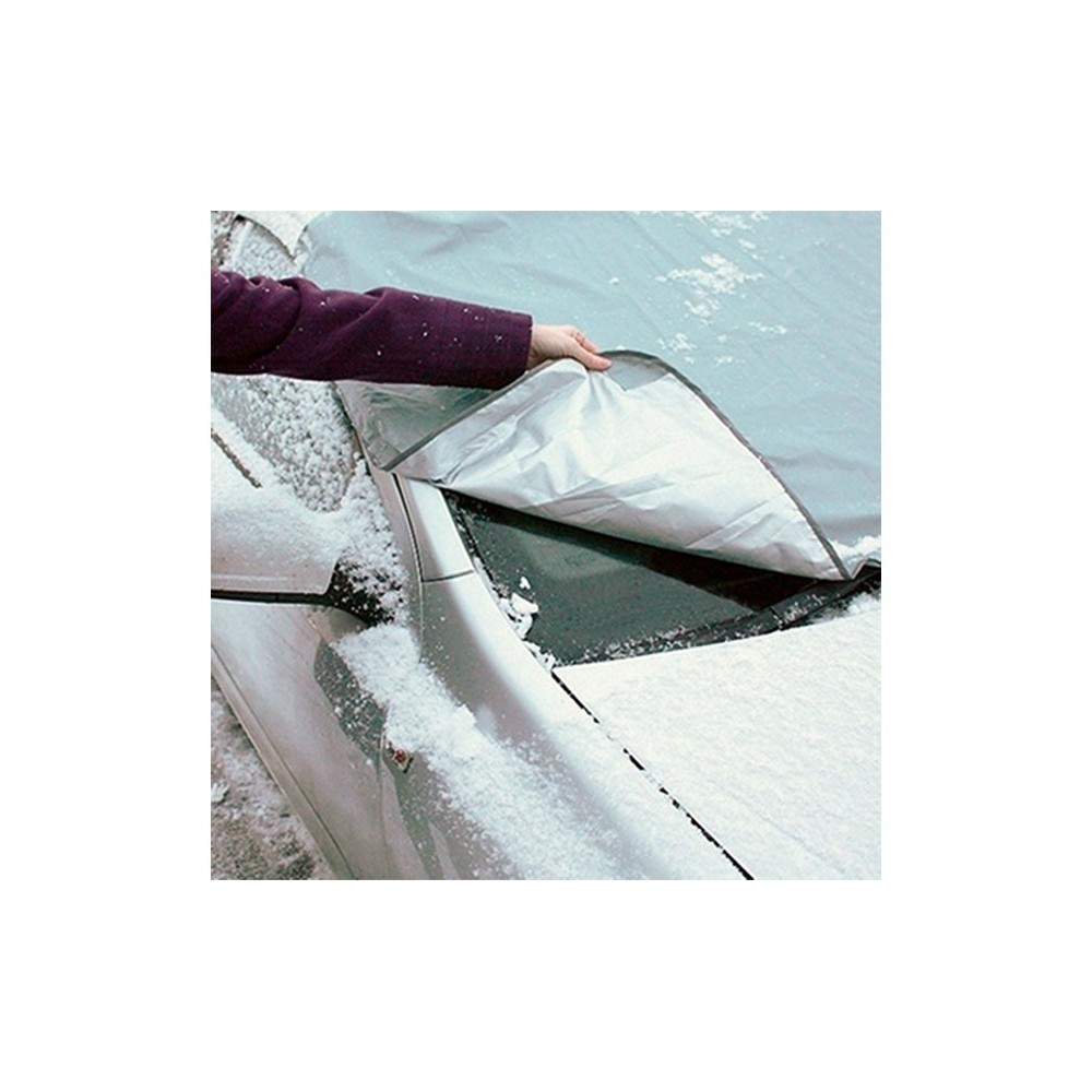 2269 Telo copriparabrezza grigio con laccetti per il fissaggio anti neve o sole