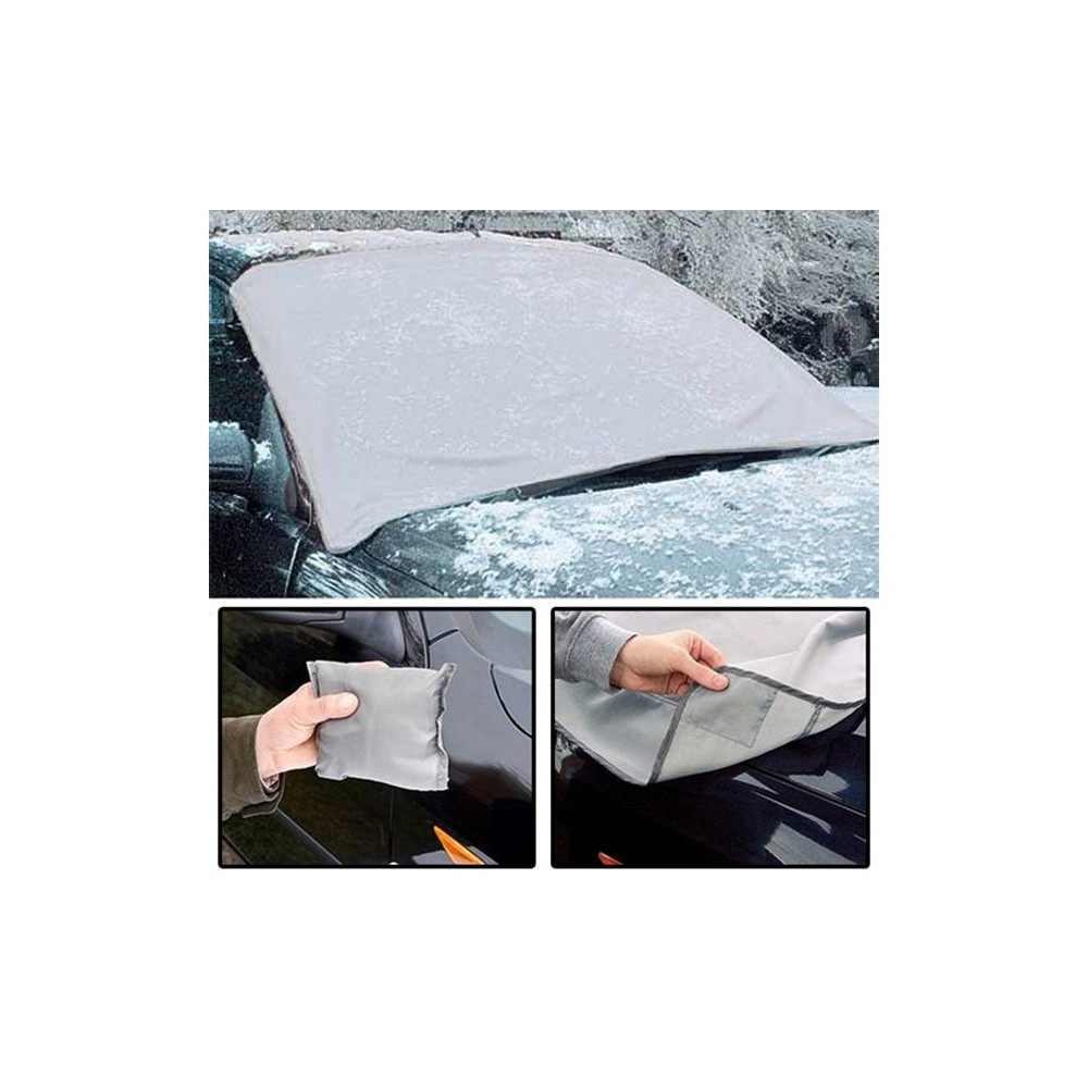 2269 Telo copriparabrezza grigio con laccetti per il fissaggio anti neve o sole