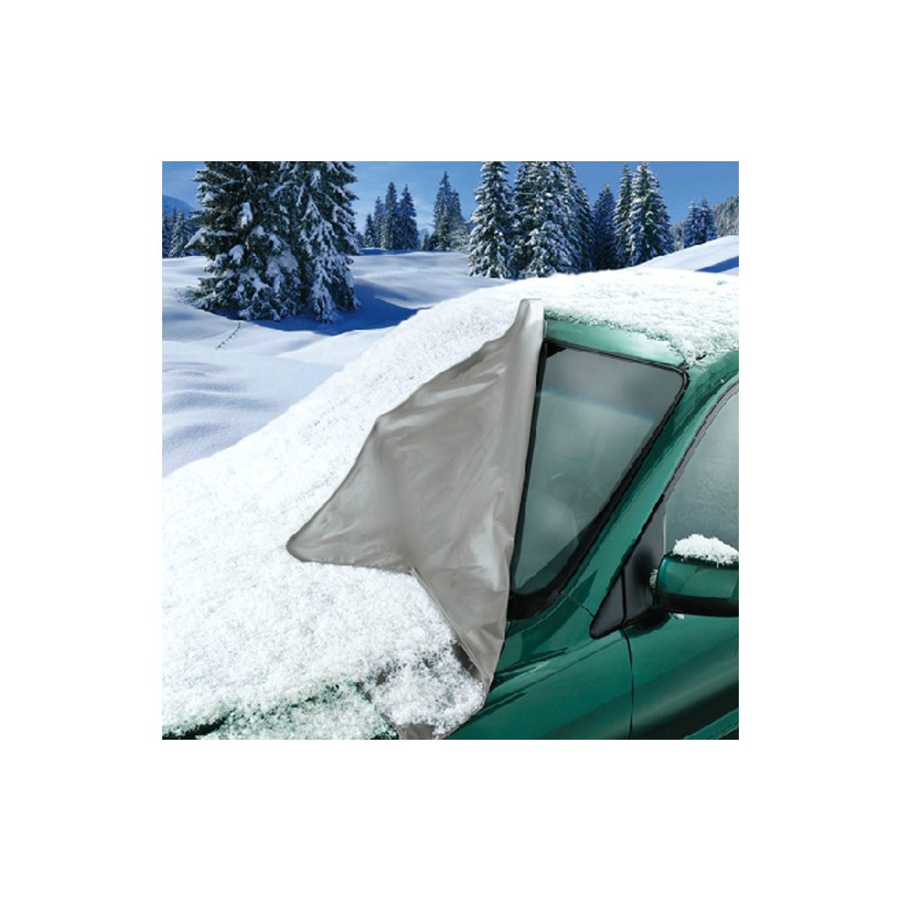 2269 Telo copriparabrezza grigio con laccetti per il fissaggio anti neve o sole