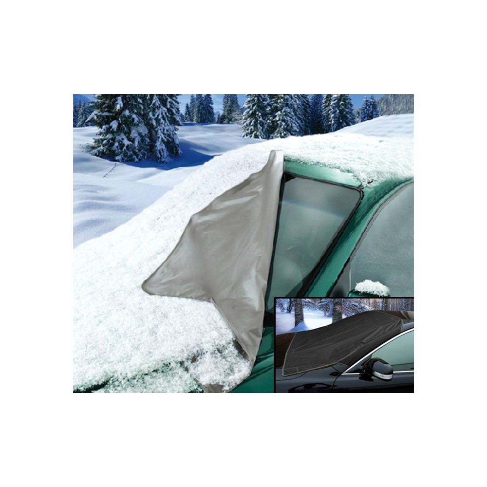 2269 Telo copriparabrezza grigio con laccetti per il fissaggio anti neve o sole