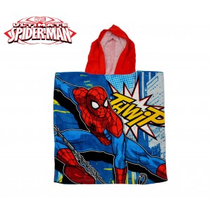 MV92261 Accappatoio poncho in cotone Spiderman con cappuccio 120 x 60 cm 2