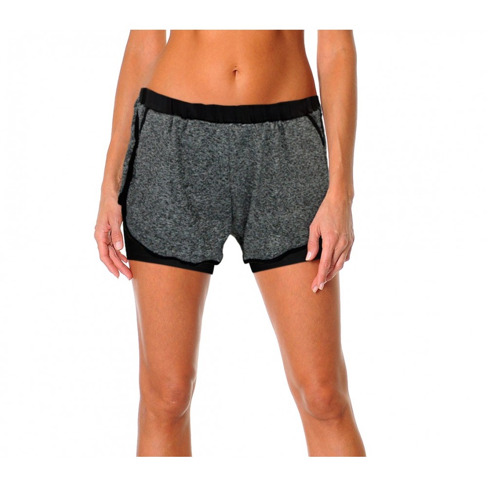 KZ-172 Shorts donna corsa o palestra con pantaloncino contenitivo interno