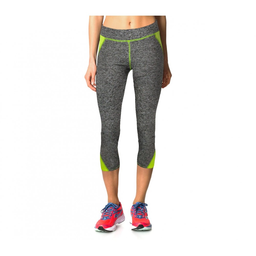 H722 Leggings donna sportivo al polpaccio tessuto tecnico palestra e corsa