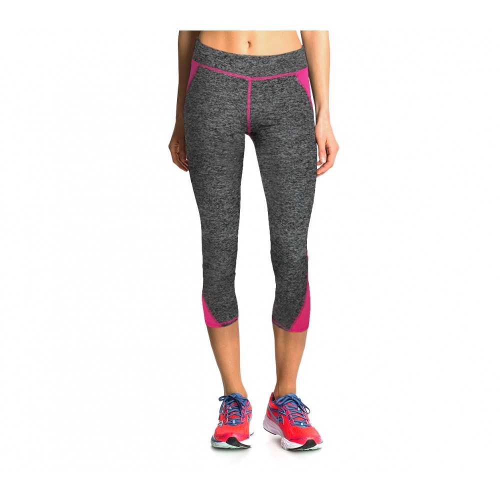 H722 Leggings donna sportivo al polpaccio tessuto tecnico palestra e c