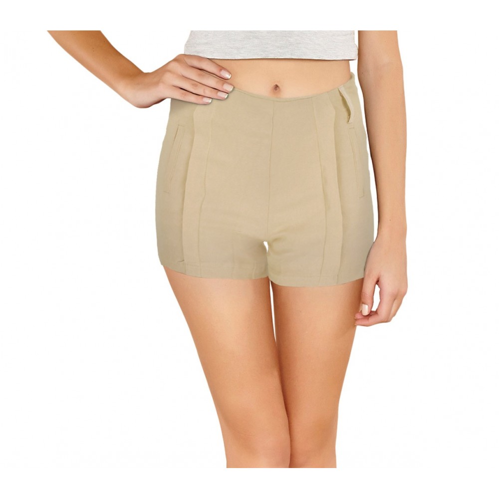 F9337 Shorts donna mod. Nice pantaloncino con zip in morbido tessuto elastico