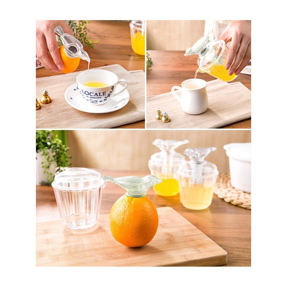 Spremi agrumi di design squeezer bird direttamente dal frutto con applicatore