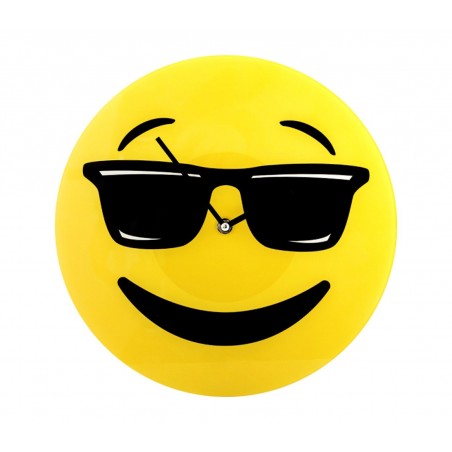 79/3231 Orologio da parete emoticon con occhiali da sole in vetro diametro 30 cm