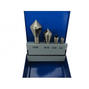 Set frese punte coniche svuotafori astuccio alluminio 4 pz 2