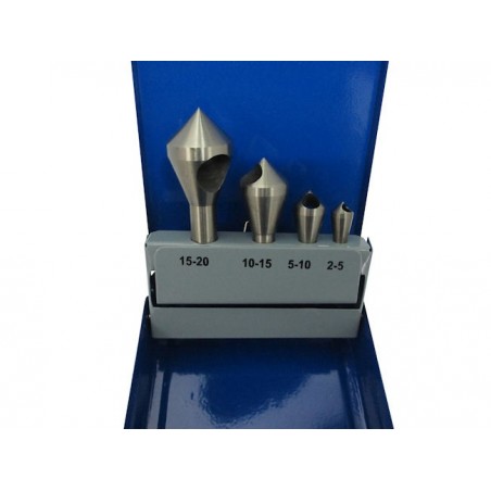 Set frese punte coniche svuotafori astuccio alluminio 4 pz