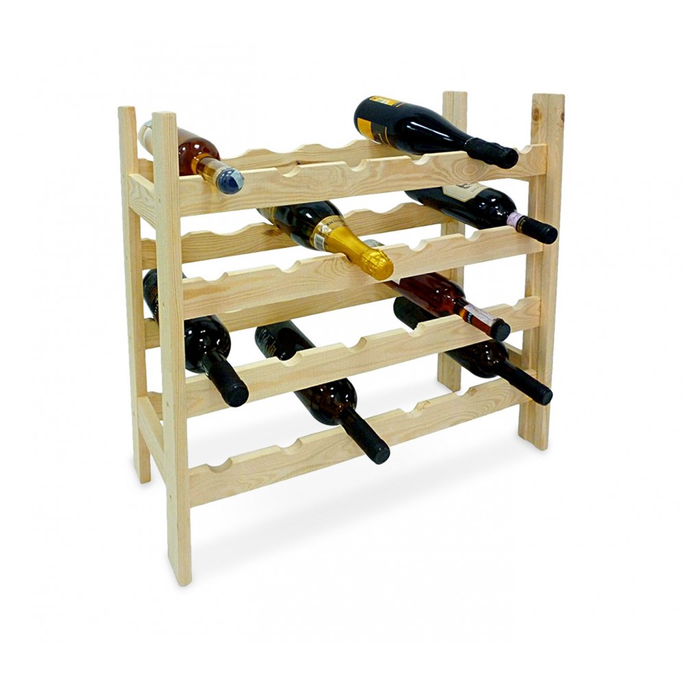 2093 Cantinetta portabottiglie in legno naturale capacità 24 bottiglie di vino