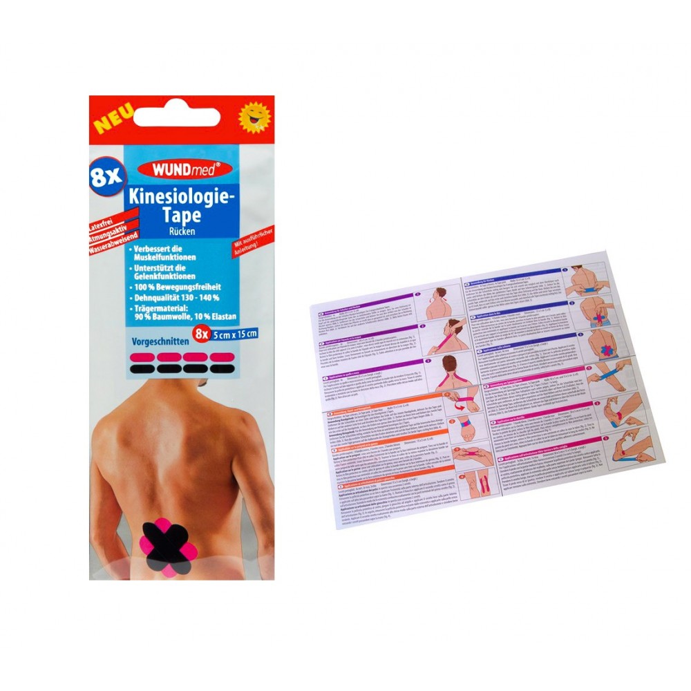626671 Set 8 cerotti per Kinesiologia applicata per schiena e lombari