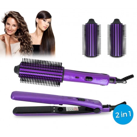 Piastra per capelli 3 in 1 capelli lisci ricci e con fresee Beauty Set Piastra per capelli 3 in 1 capelli lisci ricci e con fresee Beauty Set