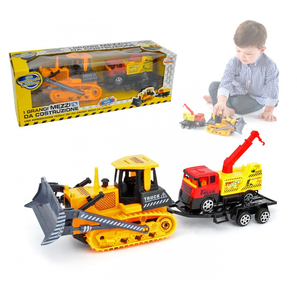 033743 Playset grandi mezzi da costruzione giocattolo ruspa con camion