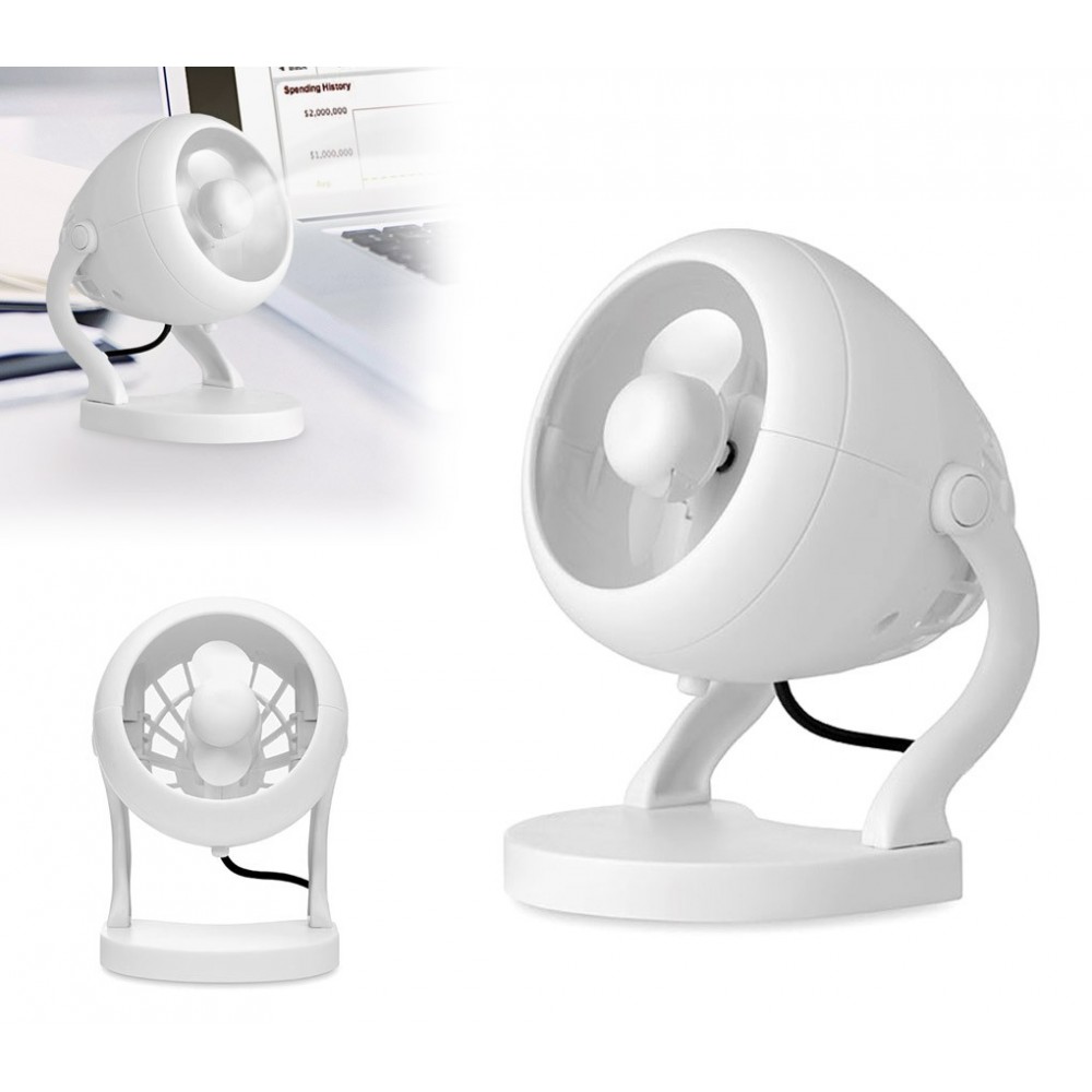 Mini ventilatore usb da tavolo 13 cm con rotazione a 360° e tasto di accensione