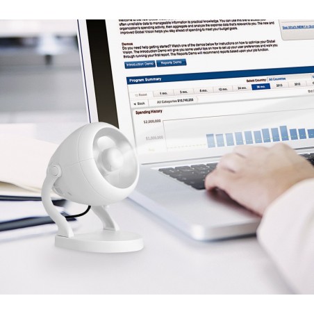 Mini ventilatore usb da tavolo 13 cm con rotazione a 360° e tasto di accensione Mini ventilatore usb da tavolo 13 cm con rotazione a 360° e tasto di accensione