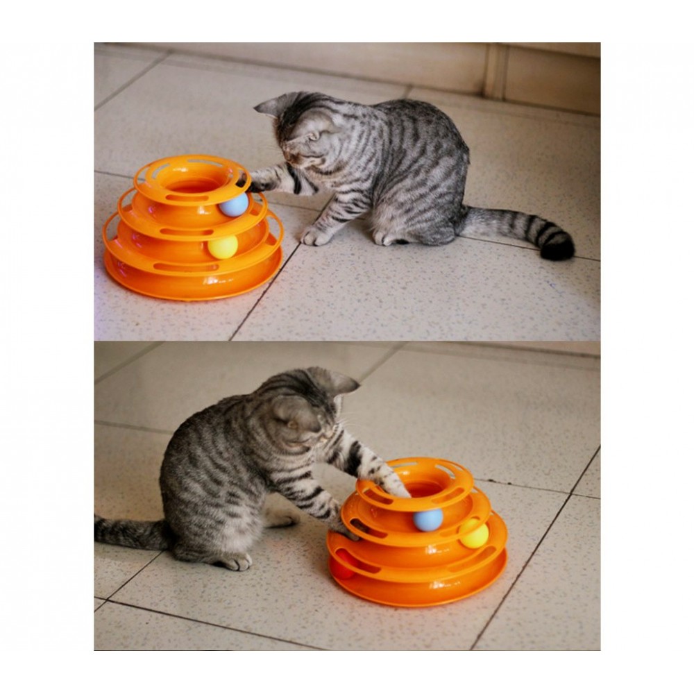 560021 Gioco interattivo per gatti a torre circolare con palline