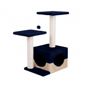 HK1010 Cuccia con tiragraffi per gatti con colonne in sisal e due ripiani 2