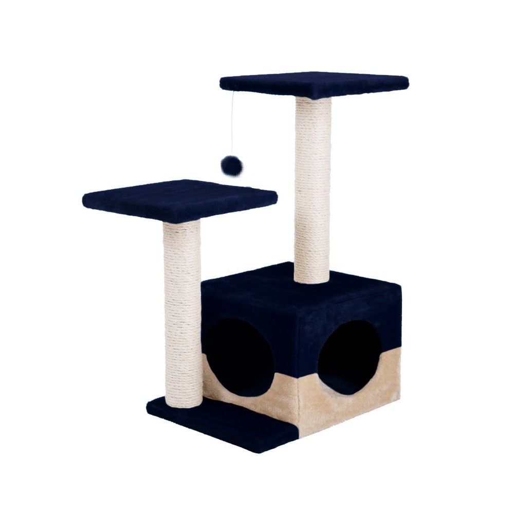 HK1010 Cuccia con tiragraffi per gatti con colonne in sisal e due ripiani