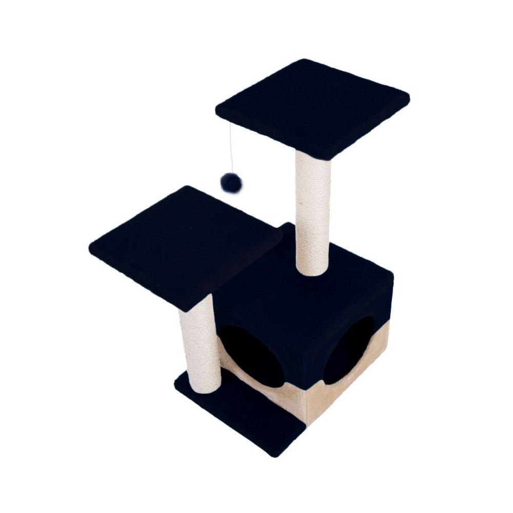 HK1010 Cuccia con tiragraffi per gatti con colonne in sisal e due ripiani