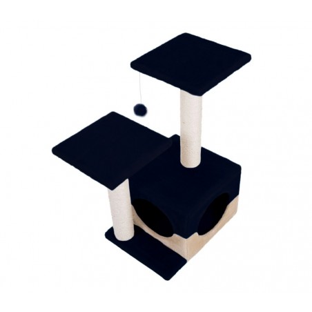 HK1010 Cuccia con tiragraffi per gatti con colonne in sisal e due ripiani