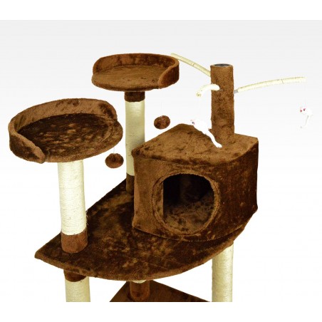 HK1015 Palestra tiragraffi per gatti con cuccetta e colonne in sisal