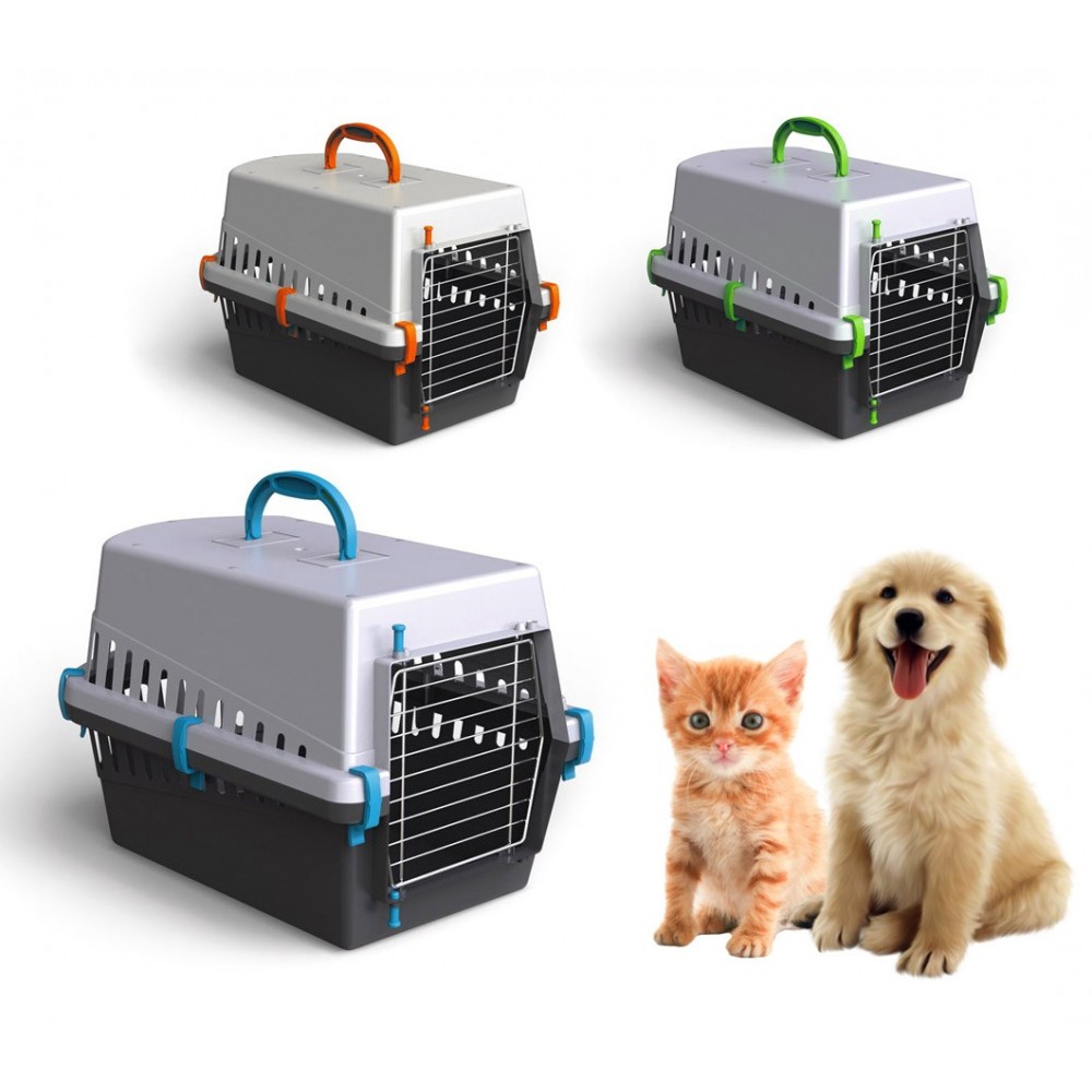 10570 Trasportino con griglia in plastica per cani e gatti da viaggio 50 cm 