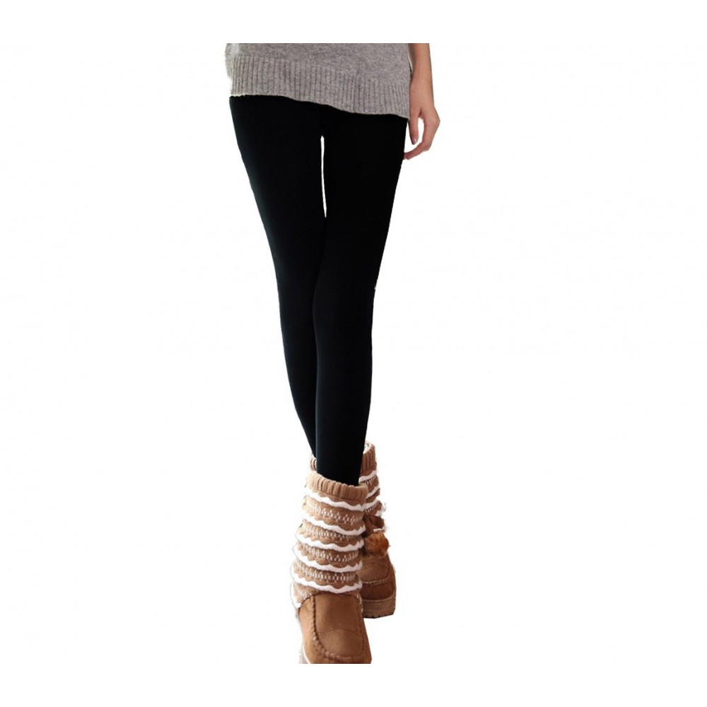 Set 5 leggings donna effetto termico interno felpato elasticizzato taglia unica